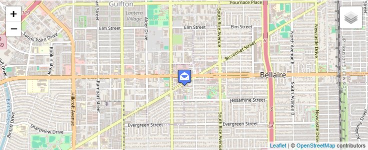 Map of ZIP Code 77402 in Bellaire, TX — click to open interactive map