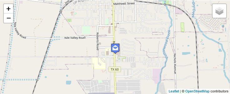 Map of ZIP Code 77404 in Bay City, TX — click to open interactive map