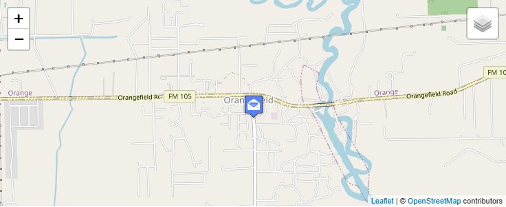 Map of ZIP Code 77639 in Orangefield, TX — click to open interactive map