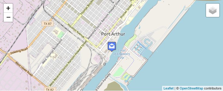 Map of ZIP Code 77641 in Port Arthur, TX — click to open interactive map