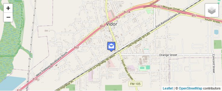 Map of ZIP Code 77670 in Vidor, TX — click to open interactive map