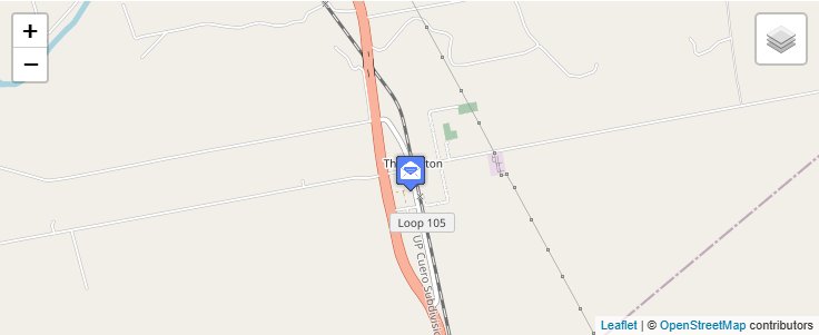 Map of ZIP Code 77989 in Thomaston, TX — click to open interactive map