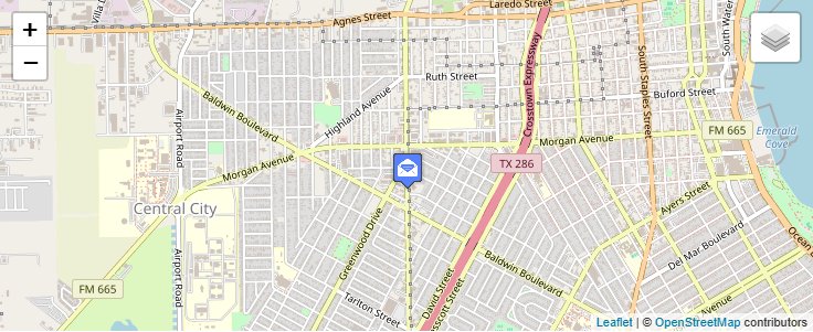 Map of ZIP Code 78465 in Corpus Christi, TX — click to open interactive map