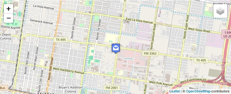 Map of ZIP Code 78502 in McAllen, TX — click to open interactive map