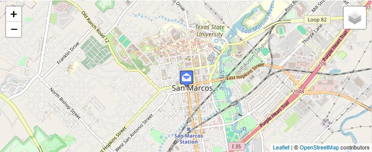 Map of ZIP Code 78667 in San Marcos, TX — click to open interactive map