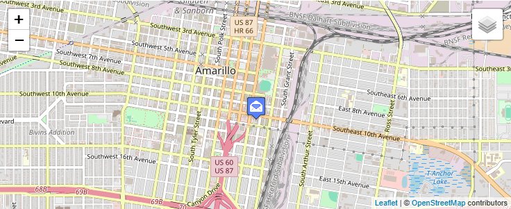 Map of ZIP Code 79105 in Amarillo, TX — click to open interactive map