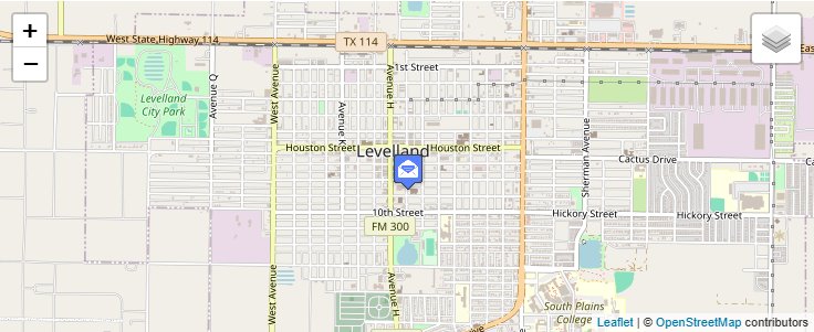 Map of ZIP Code 79338 in Levelland, TX — click to open interactive map