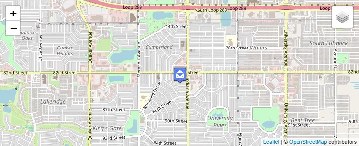 Map of ZIP Code 79453 in Lubbock, TX — click to open interactive map