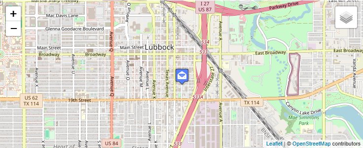 Map of ZIP Code 79457 in Lubbock, TX — click to open interactive map
