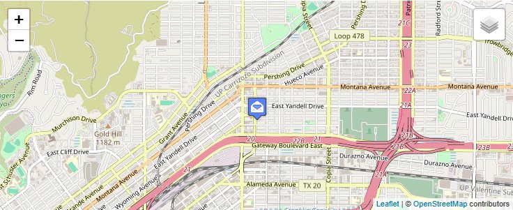 Map of ZIP Code 79923 in El Paso, TX — click to open interactive map