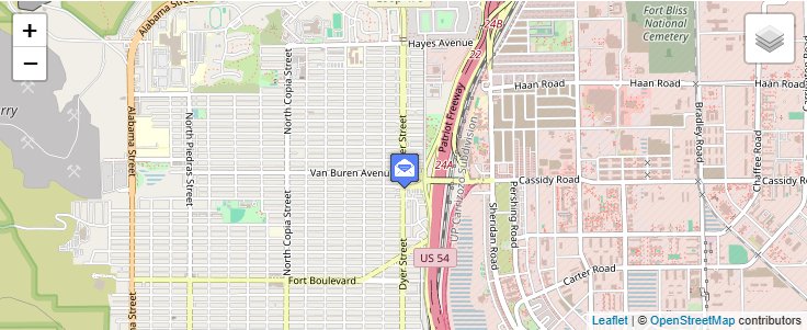 Map of ZIP Code 79931 in El Paso, TX — click to open interactive map