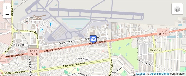 Map of ZIP Code 79997 in El Paso, TX — click to open interactive map