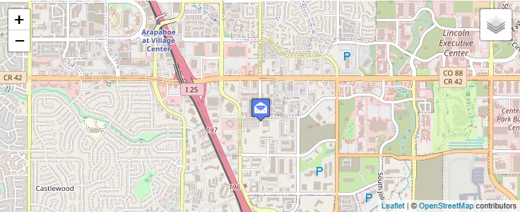 Map of ZIP Code 80155 in Englewood, CO — click to open interactive map