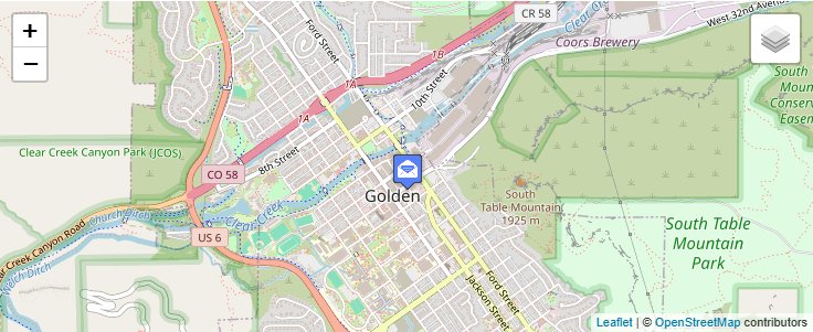 Map of ZIP Code 80402 in Golden, CO — click to open interactive map
