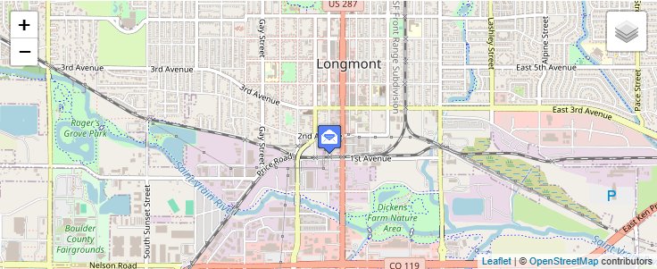 Map of ZIP Code 80502 in Longmont, CO — click to open interactive map