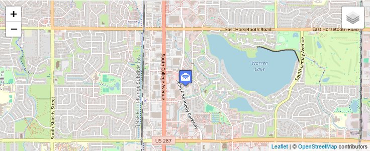 Map of ZIP Code 80527 in Fort Collins, CO — click to open interactive map