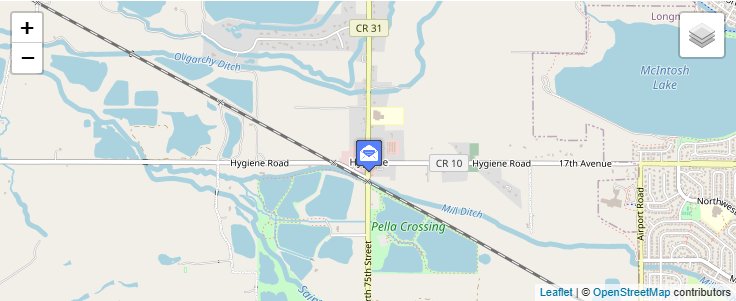 Map of ZIP Code 80533 in Hygiene, CO — click to open interactive map
