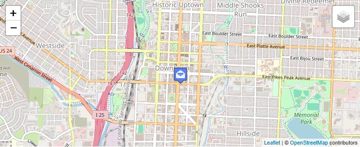 Map of ZIP Code 80901 in Colorado Springs, CO — click to open interactive map