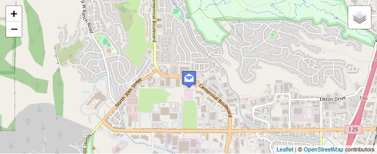 Map of ZIP Code 80949 in Colorado Springs, CO — click to open interactive map