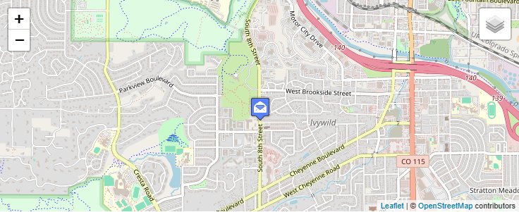 Map of ZIP Code 80960 in Colorado Springs, CO — click to open interactive map