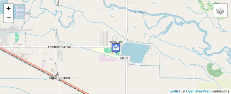 Map of ZIP Code 81135 in Homelake, CO — click to open interactive map