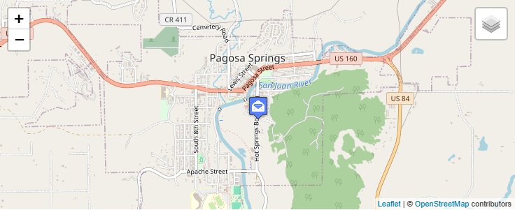 Map of ZIP Code 81157 in Pagosa Springs, CO — click to open interactive map