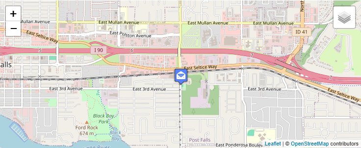 Map of ZIP Code 83877 in Post Falls, ID — click to open interactive map