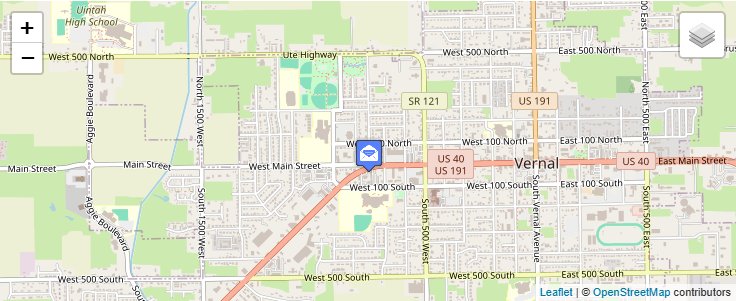 Map of ZIP Code 84079 in Vernal, UT — click to open interactive map