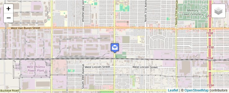 Map of ZIP Code 85005 in Phoenix, AZ — click to open interactive map