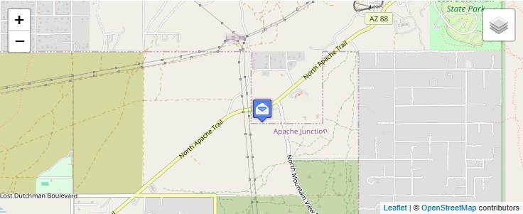 Map of ZIP Code 85190 in Tortilla Flat, AZ — click to open interactive map