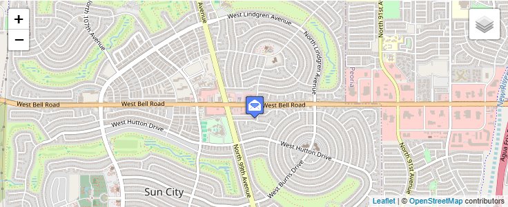 Map of ZIP Code 85372 in Sun City, AZ — click to open interactive map