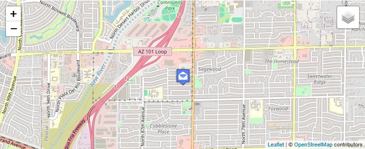 Map of ZIP Code 85385 in Peoria, AZ — click to open interactive map