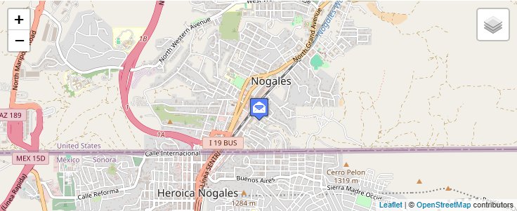 Map of ZIP Code 85628 in Nogales, AZ — click to open interactive map