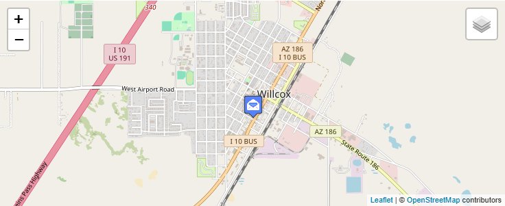 Map of ZIP Code 85644 in Willcox, AZ — click to open interactive map