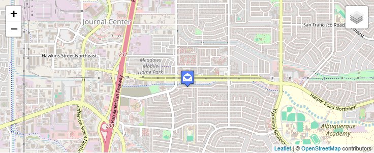 Map of ZIP Code 87199 in Albuquerque, NM — click to open interactive map