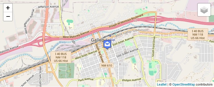 Map of ZIP Code 87302 in Gallup, NM — click to open interactive map
