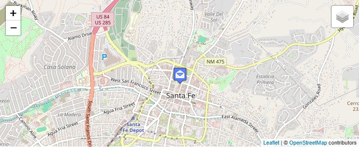 Map of ZIP Code 87504 in Santa Fe, NM — click to open interactive map