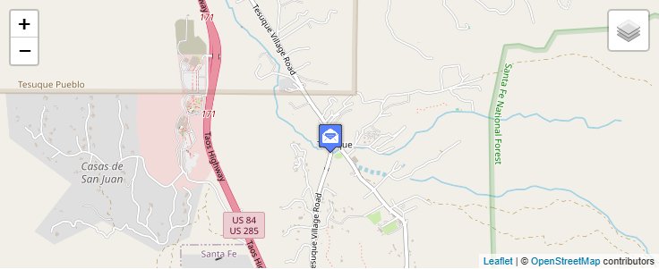 Map of ZIP Code 87574 in Tesuque, NM — click to open interactive map