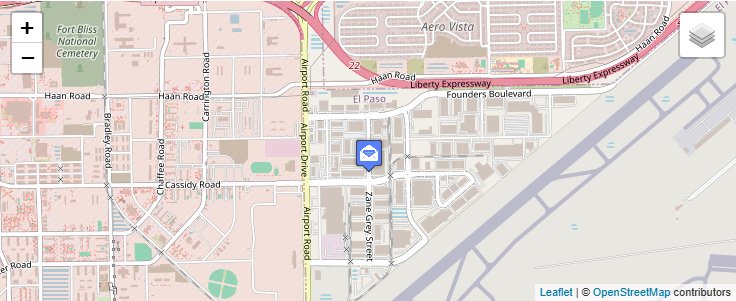 Map of ZIP Code 88523 in El Paso, TX — click to open interactive map