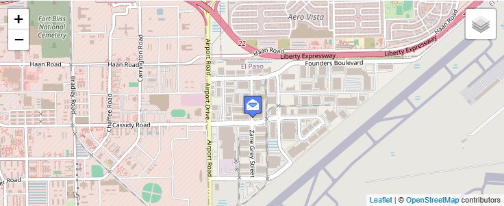 Map of ZIP Code 88530 in El Paso, TX — click to open interactive map