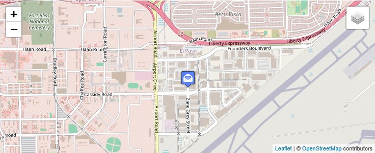 Map of ZIP Code 88532 in El Paso, TX — click to open interactive map