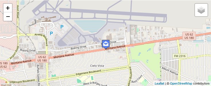 Map of ZIP Code 88553 in El Paso, TX — click to open interactive map