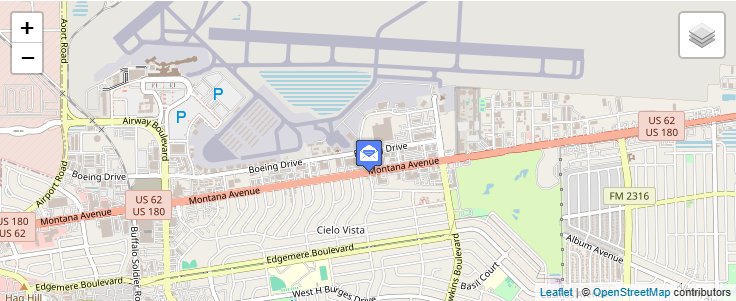 Map of ZIP Code 88589 in El Paso, TX — click to open interactive map