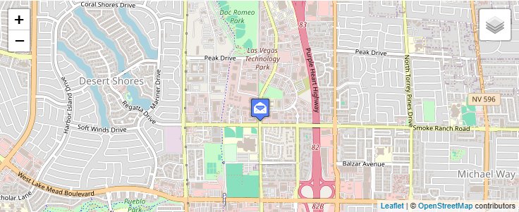 Map of ZIP Code 89133 in Las Vegas, NV — click to open interactive map