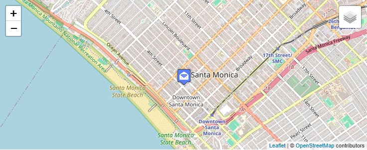 Map of ZIP Code 90407 in Santa Monica, CA — click to open interactive map