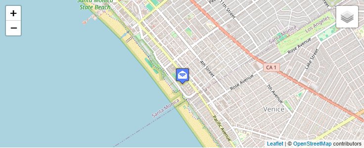 Map of ZIP Code 90409 in Santa Monica, CA — click to open interactive map