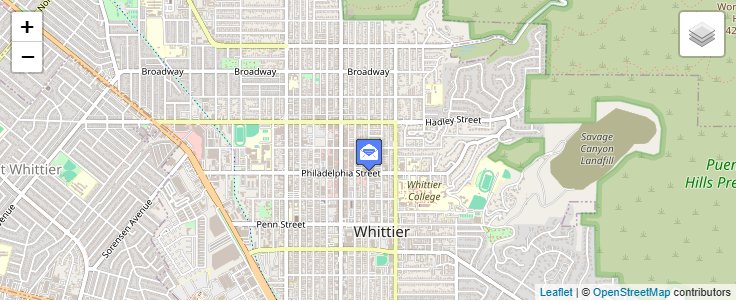 Map of ZIP Code 90608 in Whittier, CA — click to open interactive map