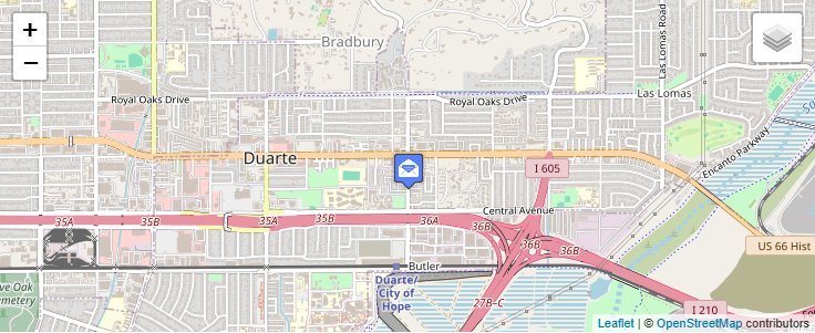 Map of ZIP Code 91009 in Duarte, CA — click to open interactive map