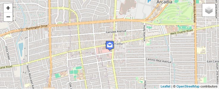 Map of ZIP Code 91077 in Arcadia, CA — click to open interactive map
