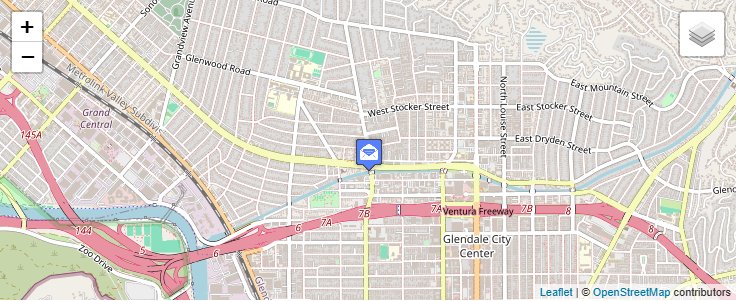 Map of ZIP Code 91222 in Glendale, CA — click to open interactive map